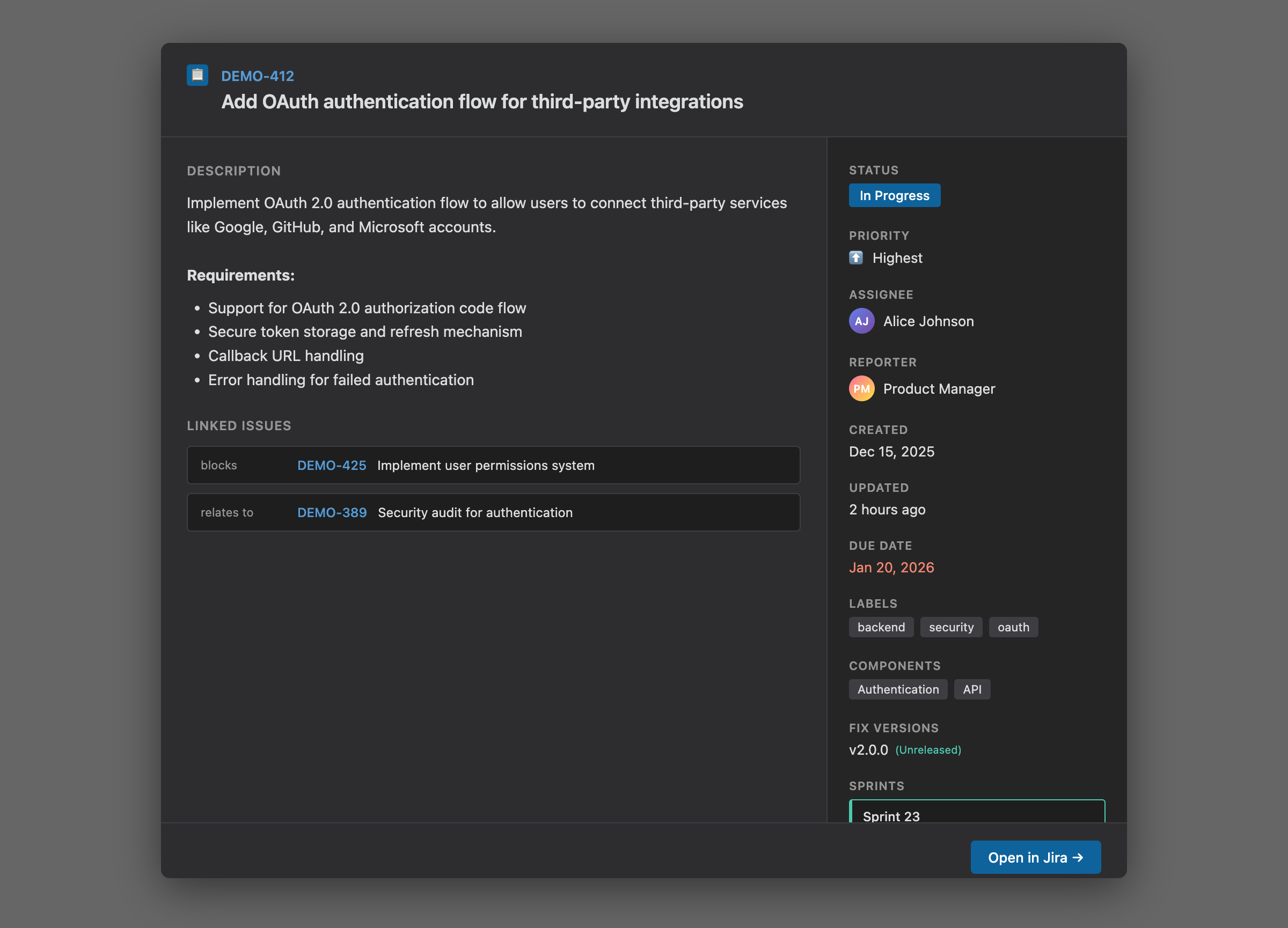 Issue Detail Modal